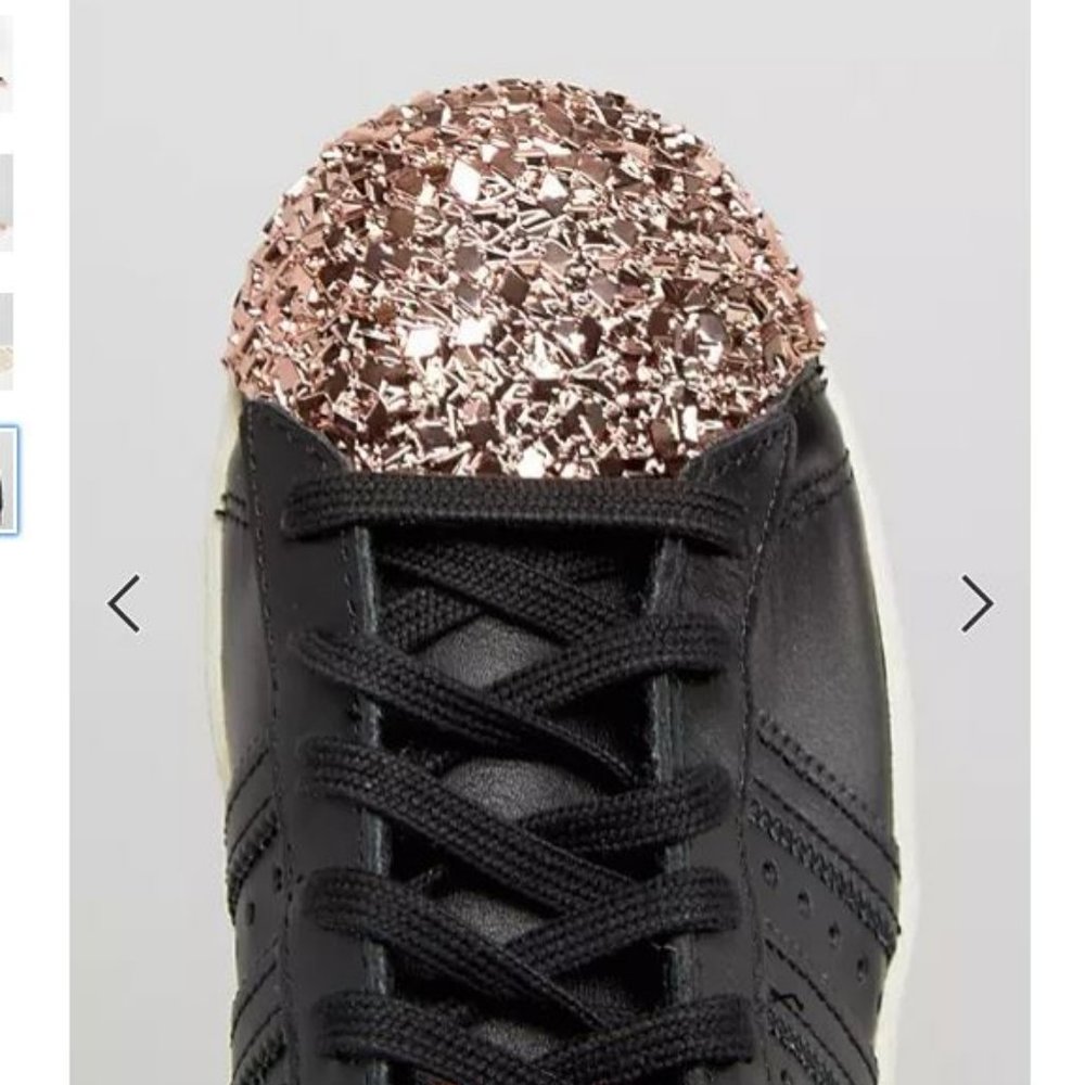 Adidas Rose Gold Metal Toe Sneakers Size 7.5